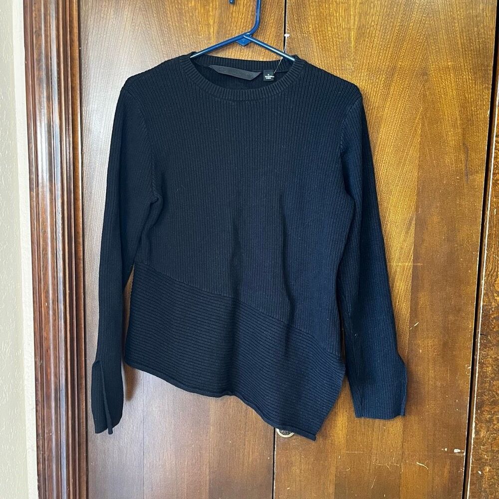 Harley Davidson Black Asymmetrical Hem Sweater M- Wool Womens Crewneck